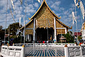 Chiang Mai - The Wat Chedi Luang, the viharn, or worship hall, the front facade. 